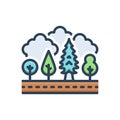 Color illustration icon for Forestry, landscape and natural Royalty Free Stock Photo