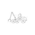 Forestry machine line icon. Royalty Free Stock Photo