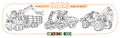 Forestry machinery funny cars coloring set