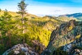 Forests at Sunset overlooking Sierra Neveda Mountains of Lake Tahoe , California