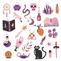 Magic symbols and items, witchcraft and sorcery
