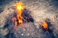 Forever burning fire of mount Chimaera in Turkey