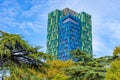 forever green tower seen from Skanderberg square in the center of the capital Tirana in Albania. Royalty Free Stock Photo