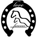 Forever love icon with horse shoe isolated on white background. Vector illustration Royalty Free Stock Photo