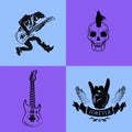 Forever Rock Music Icons on Vector Illustration Royalty Free Stock Photo