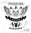 Forever Rock n roll Music Fest Vector Illustration Royalty Free Stock Photo