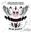 Forever Rock-n-Roll Poster Vector Illustration Royalty Free Stock Photo