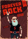 Forever Rock. Old school music. Funny poster