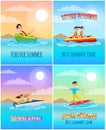 Forever Summertime Collection Vector Illustration Royalty Free Stock Photo