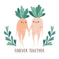 Forever together. Valentine day card, print, poster