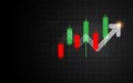 Forex candlestick signal with arrow bar graph. Business and investment indicator concept. Marketing and financial theme Royalty Free Stock Photo