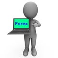 Forex Character Laptop Shows Foreign Fx