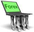 Forex Characters Laptop Shows Fx Or Foreign Currency Trading