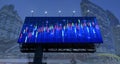 FOREX chart hologram on billboard, aerial night view of Bangkok It is a place developed for stock market researchers in Thailand, Royalty Free Stock Photo