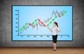 Forex chart on screen Royalty Free Stock Photo