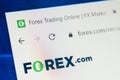 Forex.com Web Site. Selective focus.