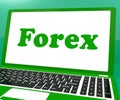 Forex Laptop Shows Foreign Exchange Or Currency Trading