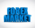 Forex market 3d text sign illustration