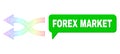 Spectral Net Gradient Shuffle Arrows Left Icon and Forex Market Speech Frame with Shadow