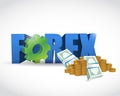 Forex money bills currency illustration