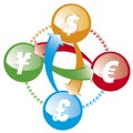 Forex money exchange icon Royalty Free Stock Photo