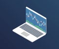 Forex stock chart. Isometry notebook with stock data chart.