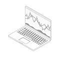 Forex stock chart. Isometry notebook with stock data chart.