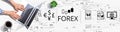 Forex trading concept with person using a laptop Royalty Free Stock Photo