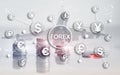 Forex trading currency exchange business finance diagrams dollar euro icons on blurred background.