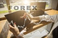 Forex trading, Online investment. Business, internet and technology concept.