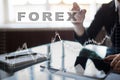 Forex trading, Online investment. Business, internet and technology concept.