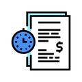 forfeit for time late agreement color icon vector illustration