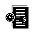 forfeit for time late agreement glyph icon vector illustration Royalty Free Stock Photo