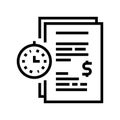 forfeit for time late agreement line icon vector illustration Royalty Free Stock Photo