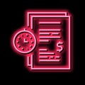 forfeit for time late agreement neon glow icon illustration