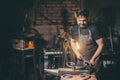 Forge, blacksmith`s work, hot metal Royalty Free Stock Photo
