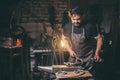 Forge, blacksmith`s work, hot metal Royalty Free Stock Photo