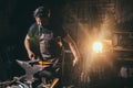 Forge, blacksmith`s work, hot metal Royalty Free Stock Photo