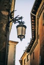 Forge dragon holding a street lamp in a city near barcelona Royalty Free Stock Photo