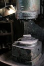 Forge, production workshop. Blacksmith tools and hot metal. Royalty Free Stock Photo