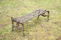 Forged bench at old beautiful semetery in Finland