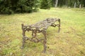 Forged bench at old beautiful semetery in Finland