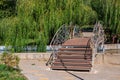 Forged bridge in a city park