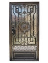 Forged bronze decorative door gate isolated over white backgroun