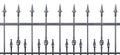 Forged decorative fence isolated horizontal panorama