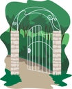 forged gate in the garden