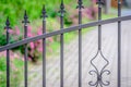 Forged iron fence grey painted metal