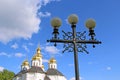 Beautiful city view with church domes and lanterns