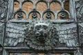 Lion head at iron gate at Hohenzollern Castle, Germany Royalty Free Stock Photo