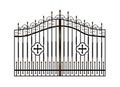 Forged metal gates. Sketch. Victorian style. Artistic forging. Fencing.Doors for the temple, church, Christian cross. Entrance